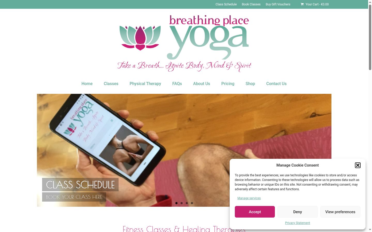 Screenshot of the consent banner shown before any interaction