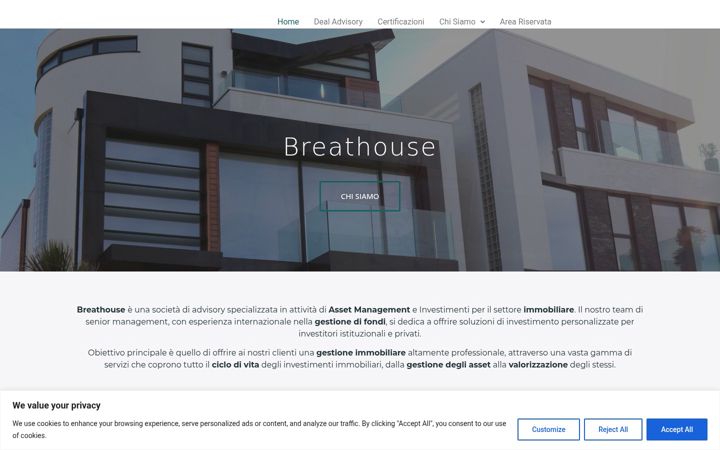 Captură de ecran a breathouse.it