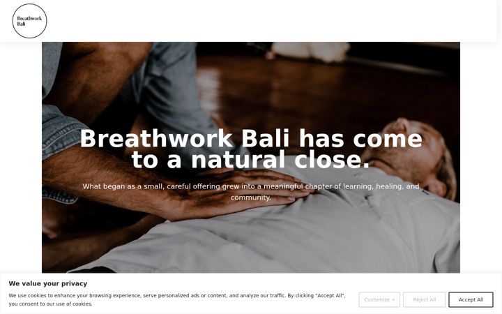 Screenshot of breathworkbali.com