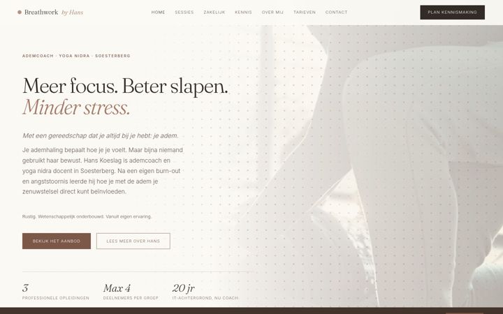 Screenshot of breathworkbyhans.nl