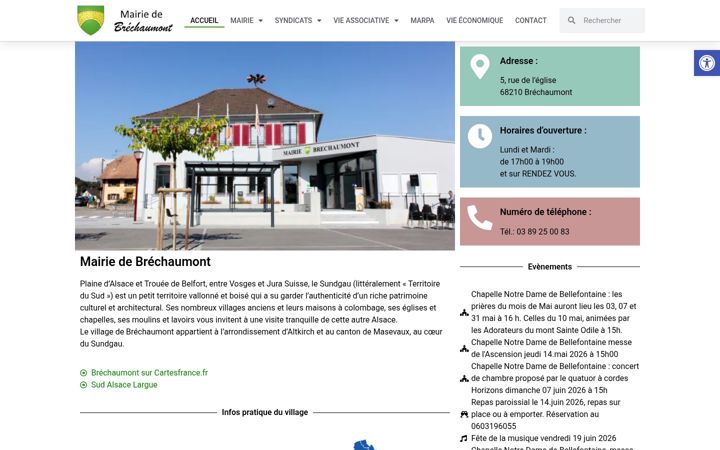 Screenshot of brechaumont-mairie.fr