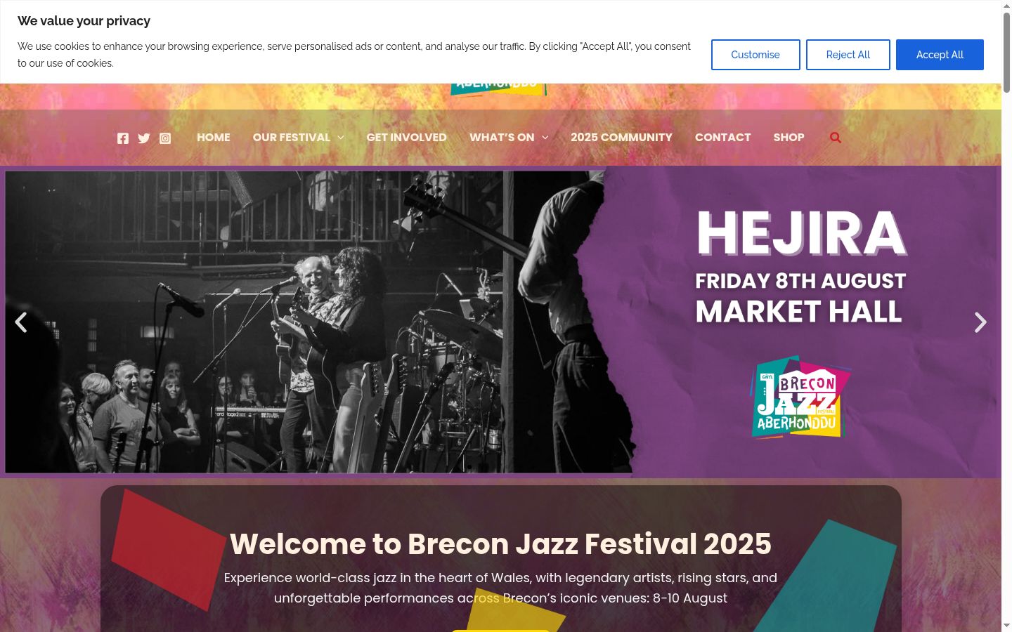 Screenshot of the consent banner shown before any interaction