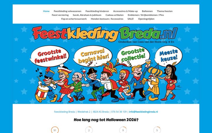 Screenshot of bredafeestkleding.nl