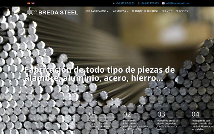 Screenshot of bredasteel.com