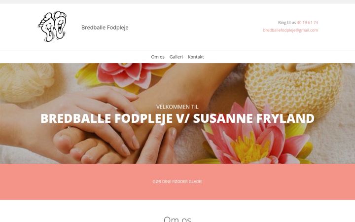 Screenshot of bredballefodpleje.dk