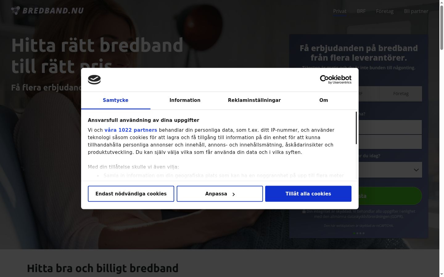 Zrzut ekranu banera zgody wyświetlanego przed jakąkolwiek interakcją