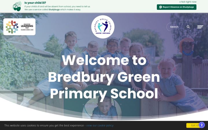 Screenshot of bredburygreenprimary.com