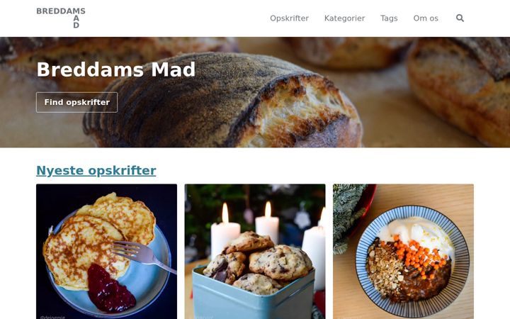 Screenshot of breddamsmad.dk