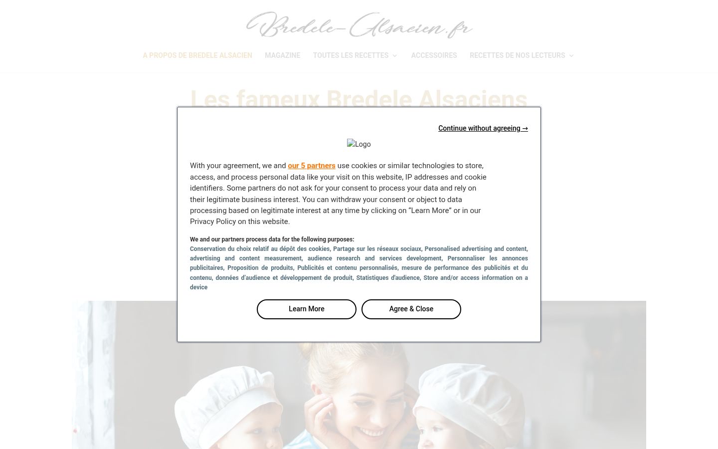 Screenshot of the consent banner shown before any interaction