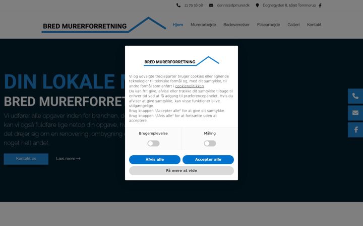 Screenshot of bredmurerforretning.dk