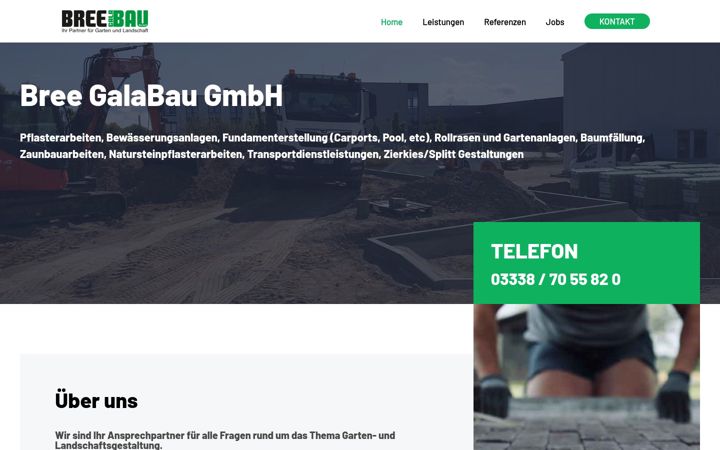 Screenshot van bree-bau.de