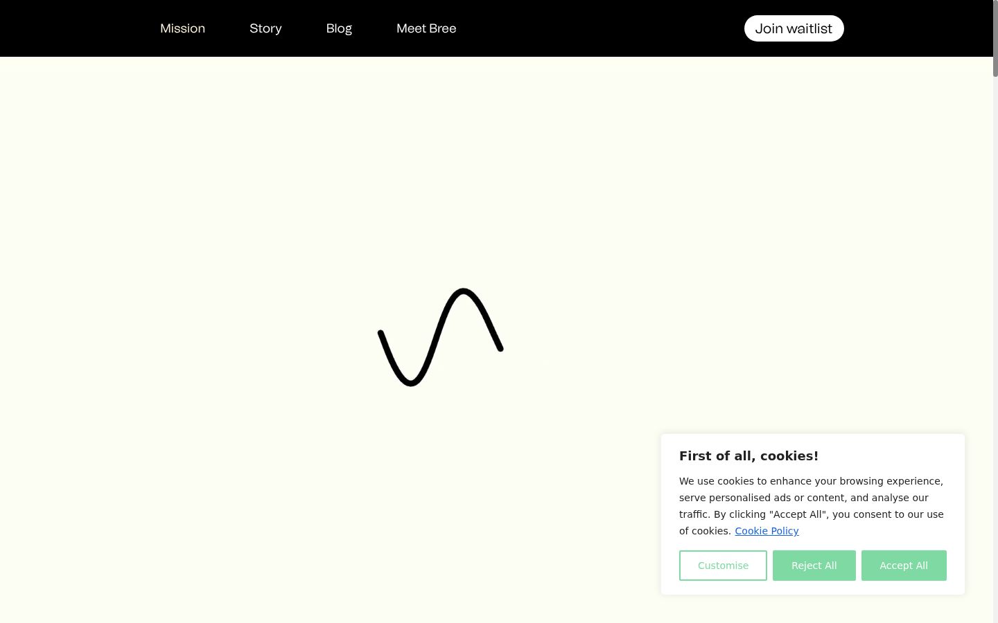 Screenshot del banner di consenso mostrato prima di qualsiasi interazione