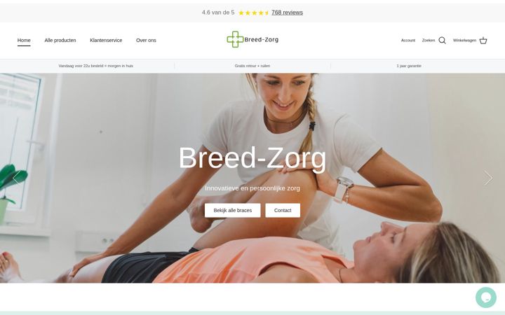 Screenshot of breed-zorg.nl