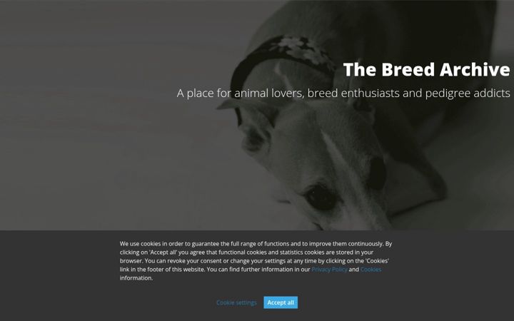 Screenshot of breedarchive.com
