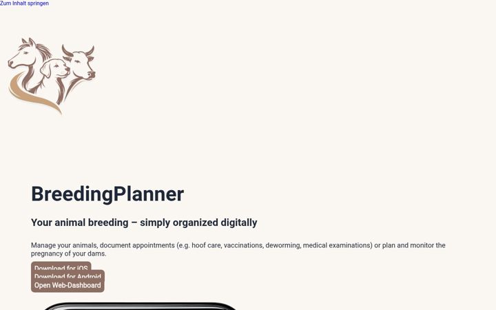 Screenshot of breedingplanner.com