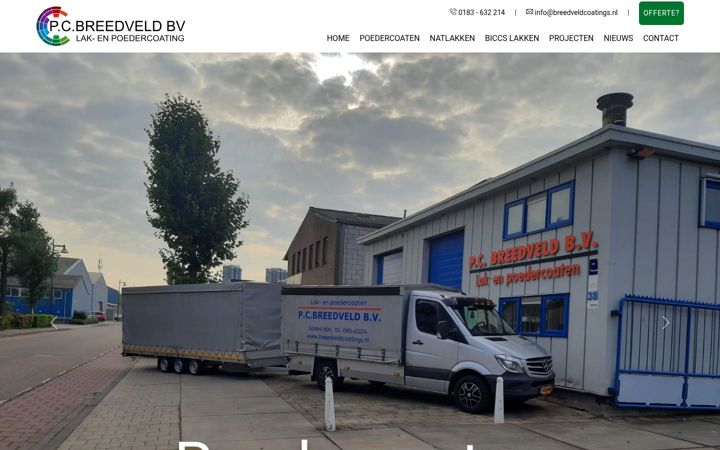 Screenshot of breedveldcoatings.nl