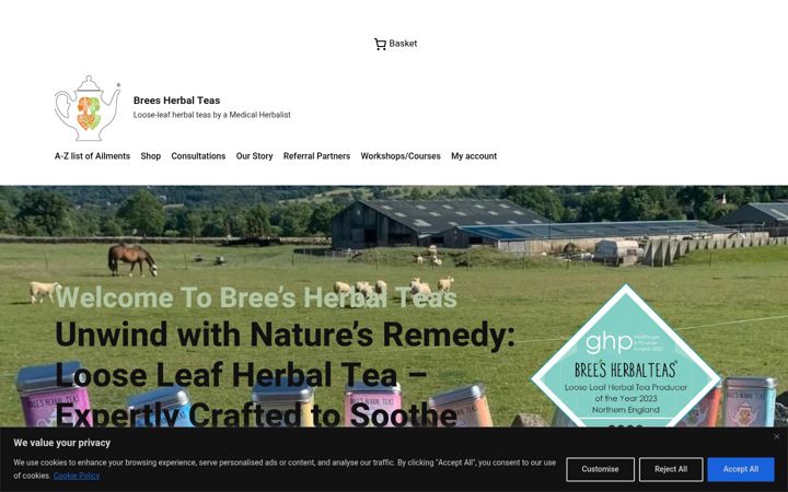 Screenshot of breesherbalteas.co.uk