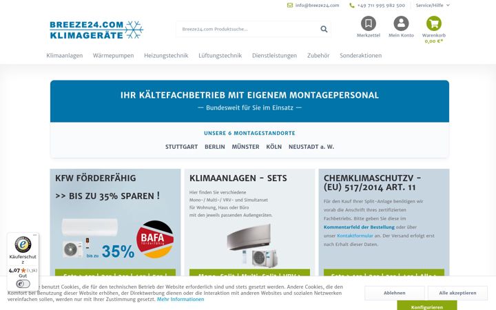 Snimka zaslona za breeze24.com