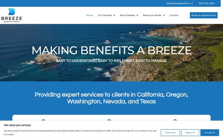 Capture d'écran de breezebenefits.co
