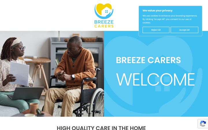 Screenshot of breezecarers.com