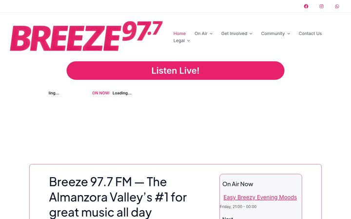 Screenshot of breezefm.es