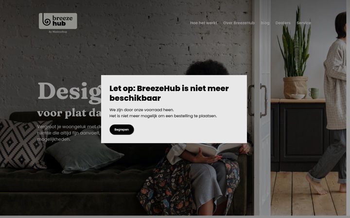 Ekrano kopija breezehub.nl