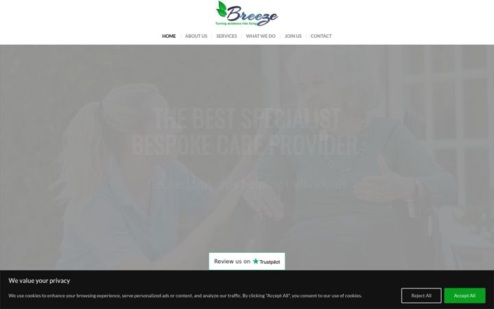 Screenshot of breezesupport.co.uk