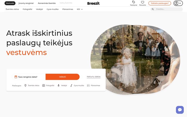 Kuvakaappaus sivustosta breezit.lt