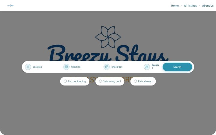 Screenshot of breezy-stays.com