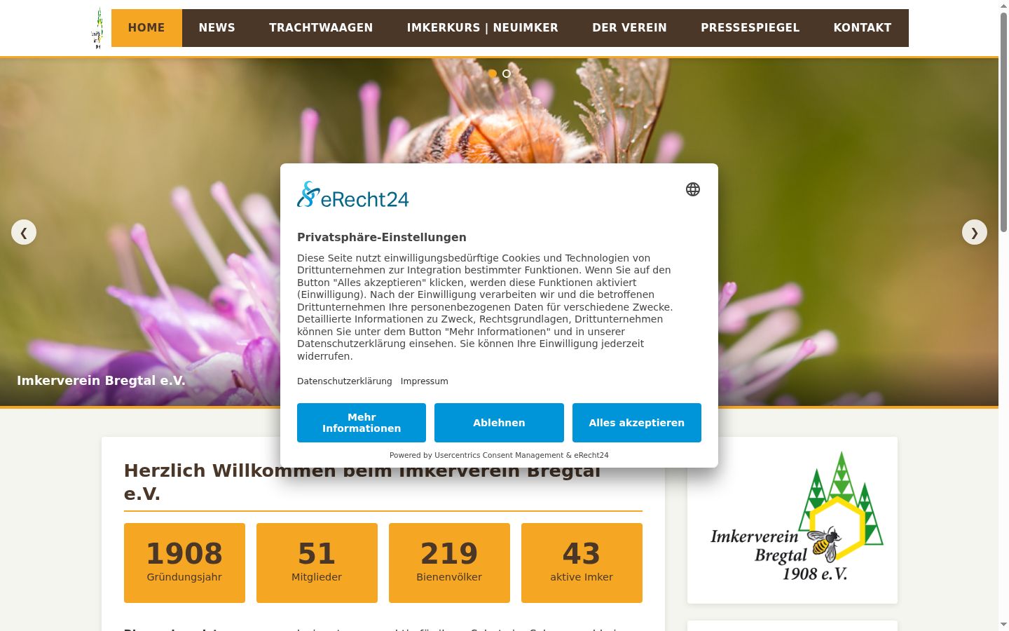 Ekrānuzņēmums ar piekrišanas baneri, kas tika rādīts pirms jebkādas mijiedarbības
