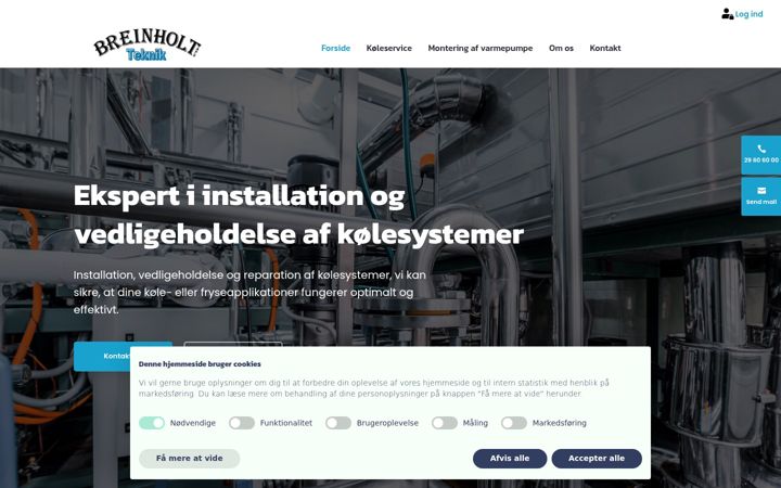 Screenshot of breinholtteknik.dk