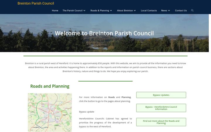 Screenshot ta' breintonparishcouncil.gov.uk