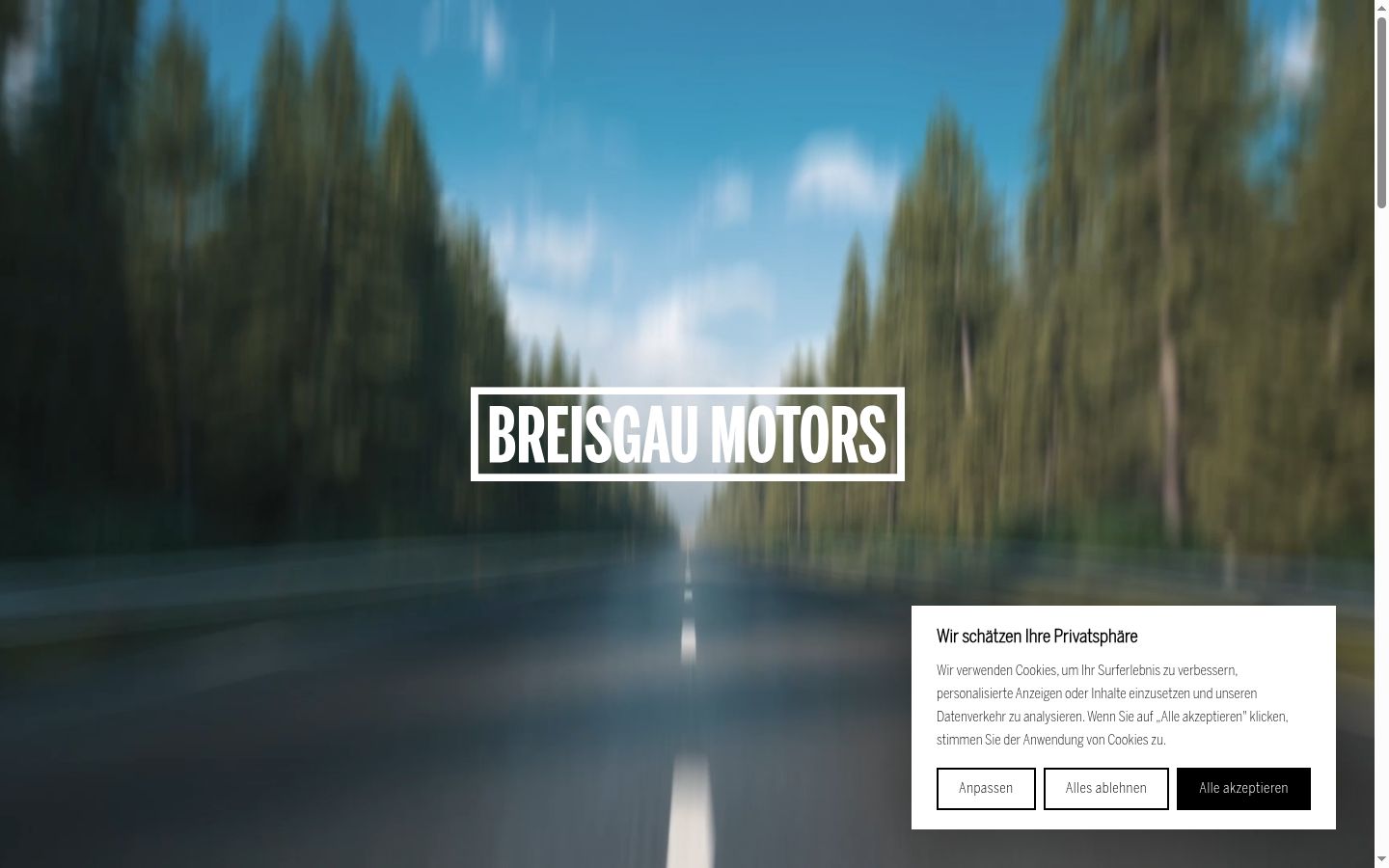 Screenshot del banner di consenso mostrato prima di qualsiasi interazione
