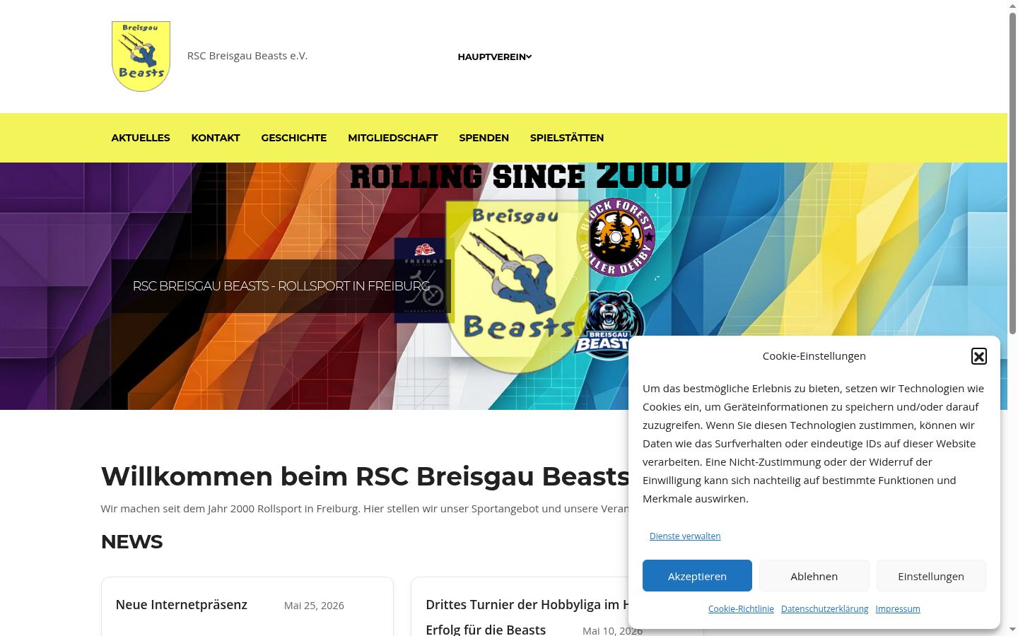 Képernyőkép a bármilyen interakció előtt megjelenő hozzájárulási bannerről