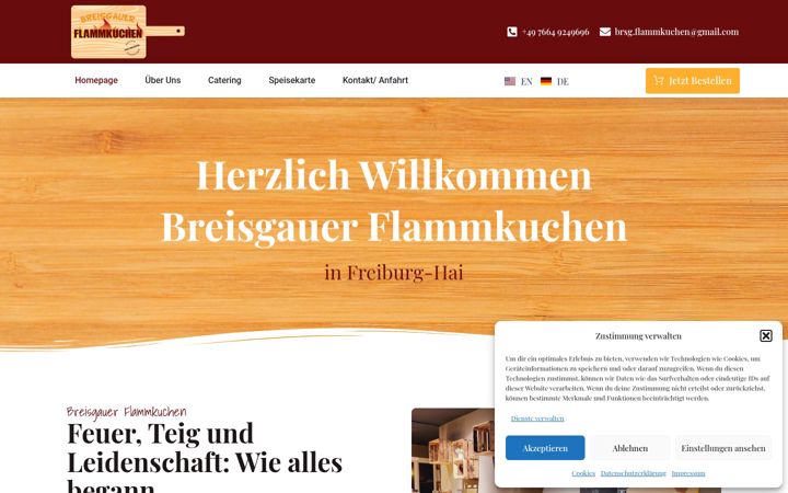 Snimka zaslona za breisgauer-flammkuchen.de