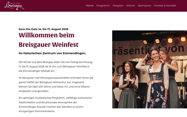 Screenshot of breisgauer-weinfest.de
