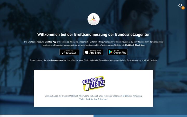Screenshot of breitbandmessung.de