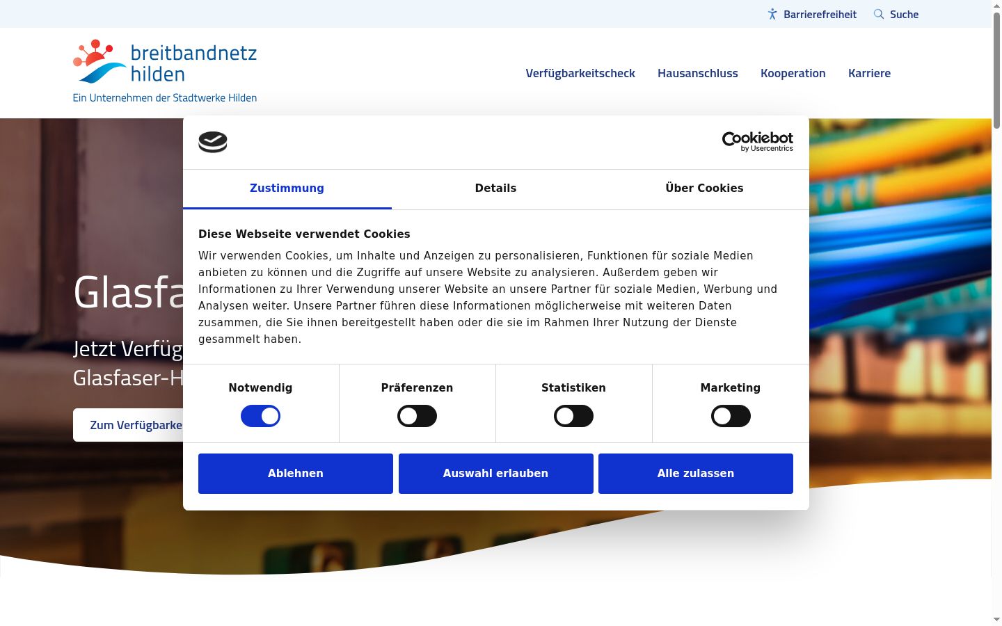 Zrzut ekranu banera zgody wyświetlanego przed jakąkolwiek interakcją
