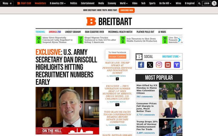 Screenshot di breitbart.com