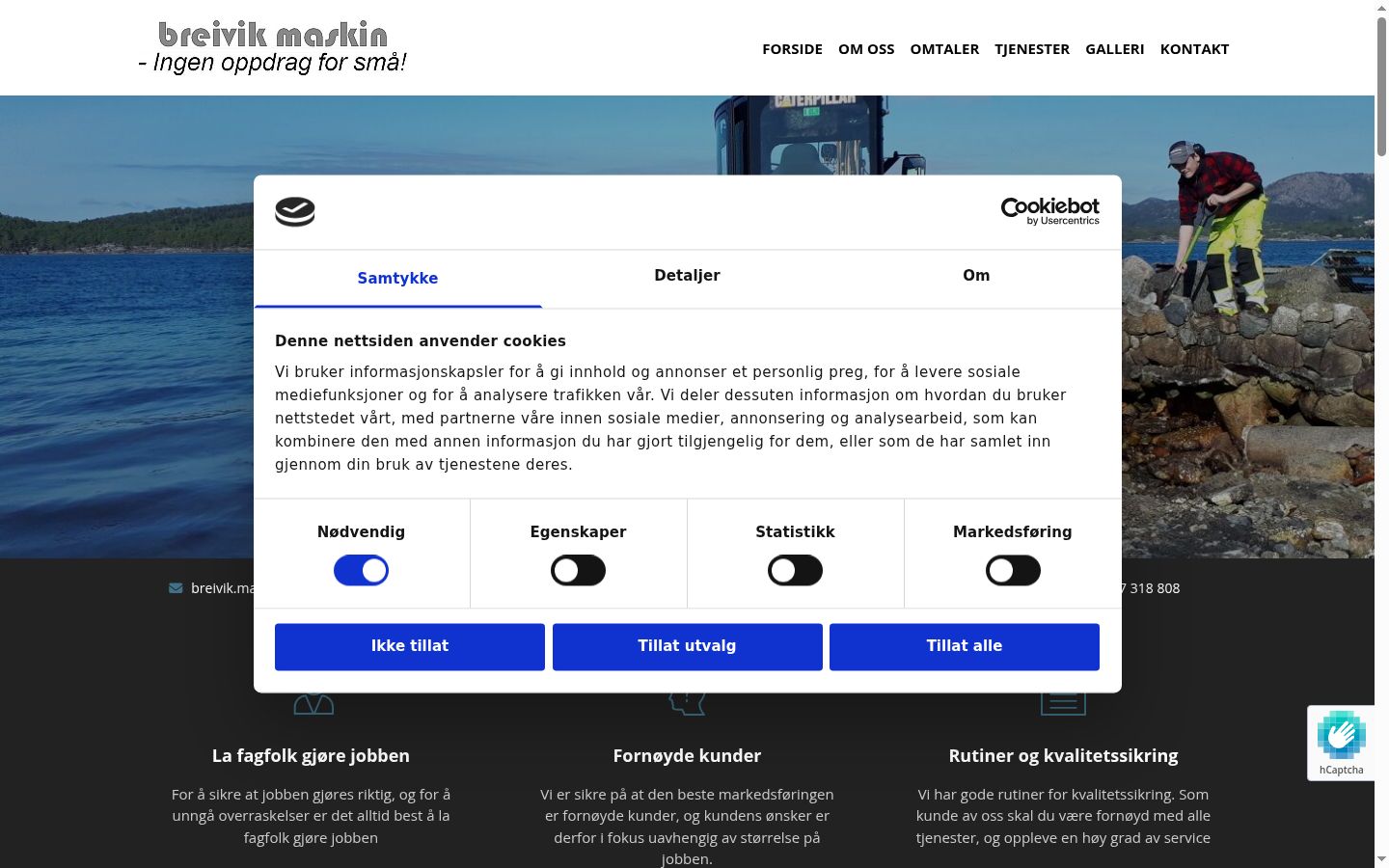 Captura de ecrã do banner de consentimento apresentado antes de qualquer interação