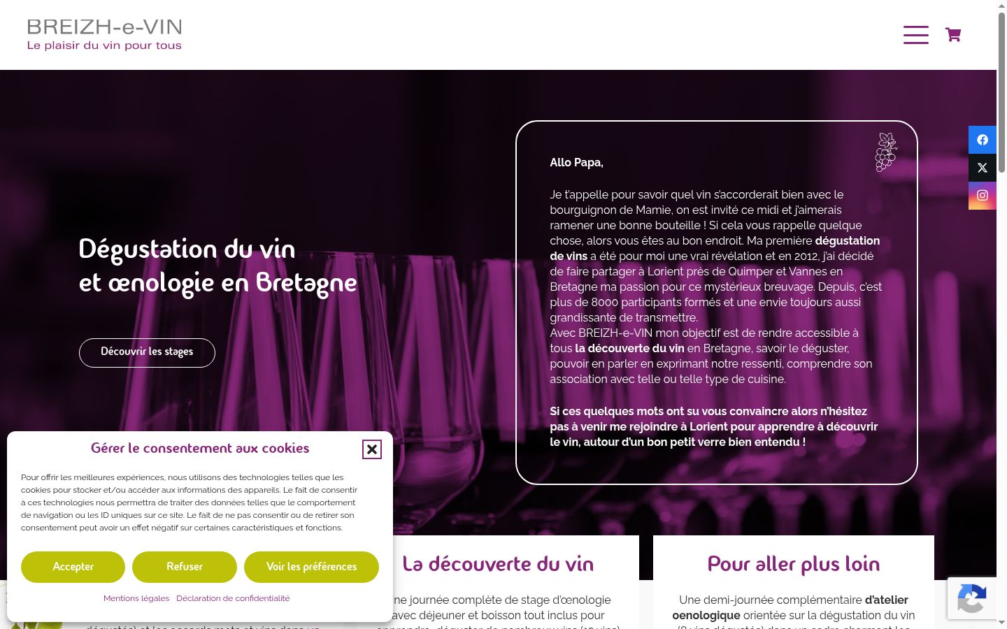 Screenshot tal-banner tal-kunsens muri qabel kwalunkwe interazzjoni