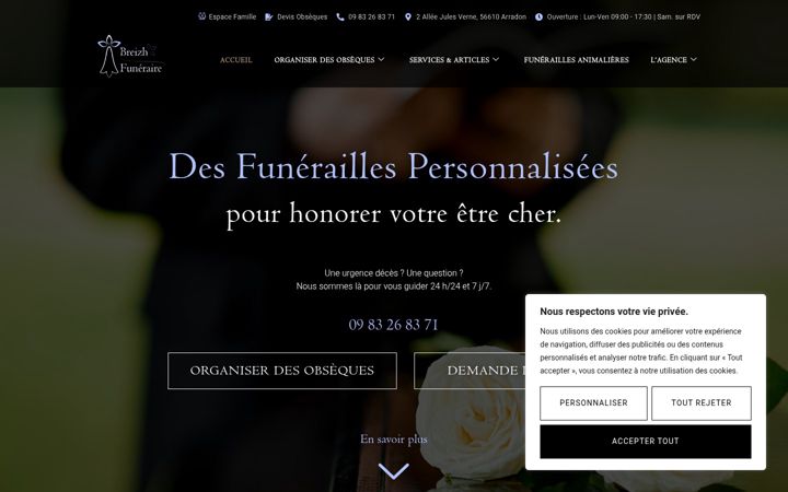 Screenshot of breizh-funeraire.fr