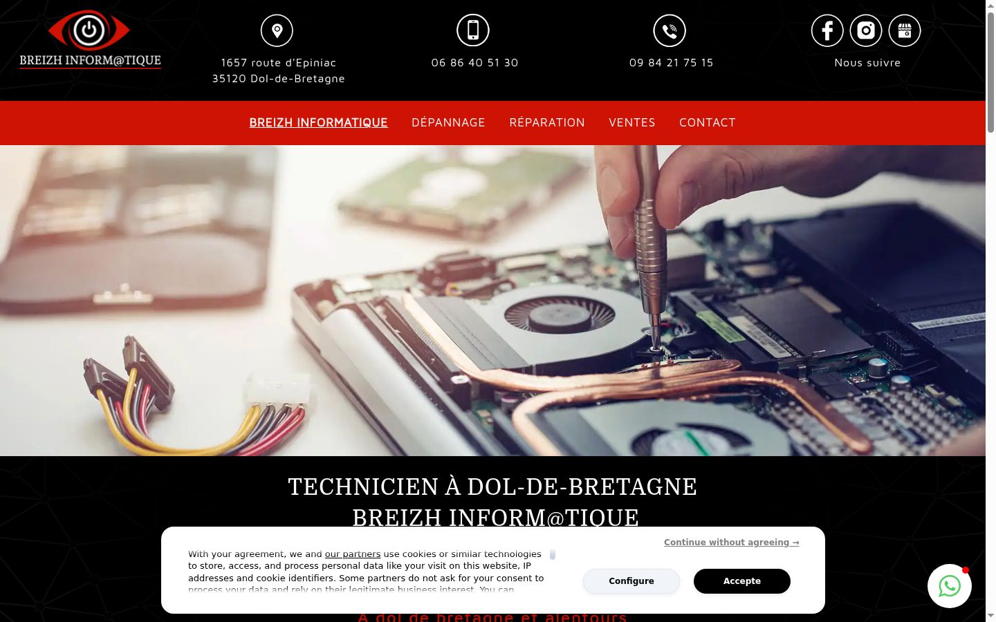 Screenshot des Einwilligungsbanners vor jeglicher Interaktion