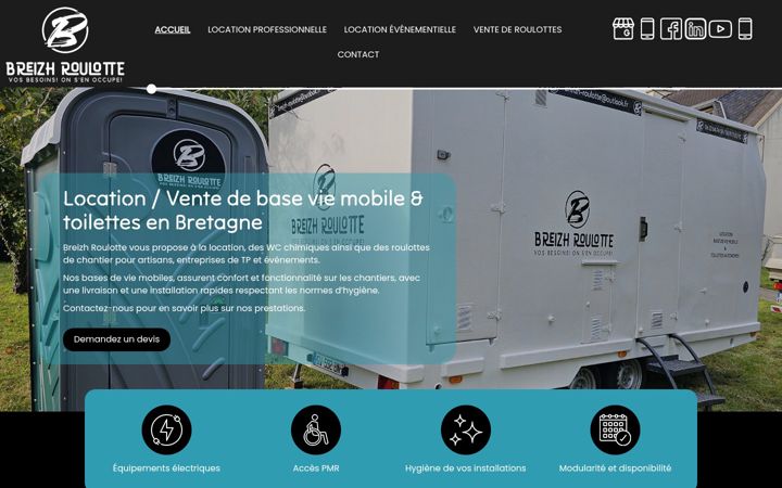 Snimka zaslona za breizh-roulotte.fr