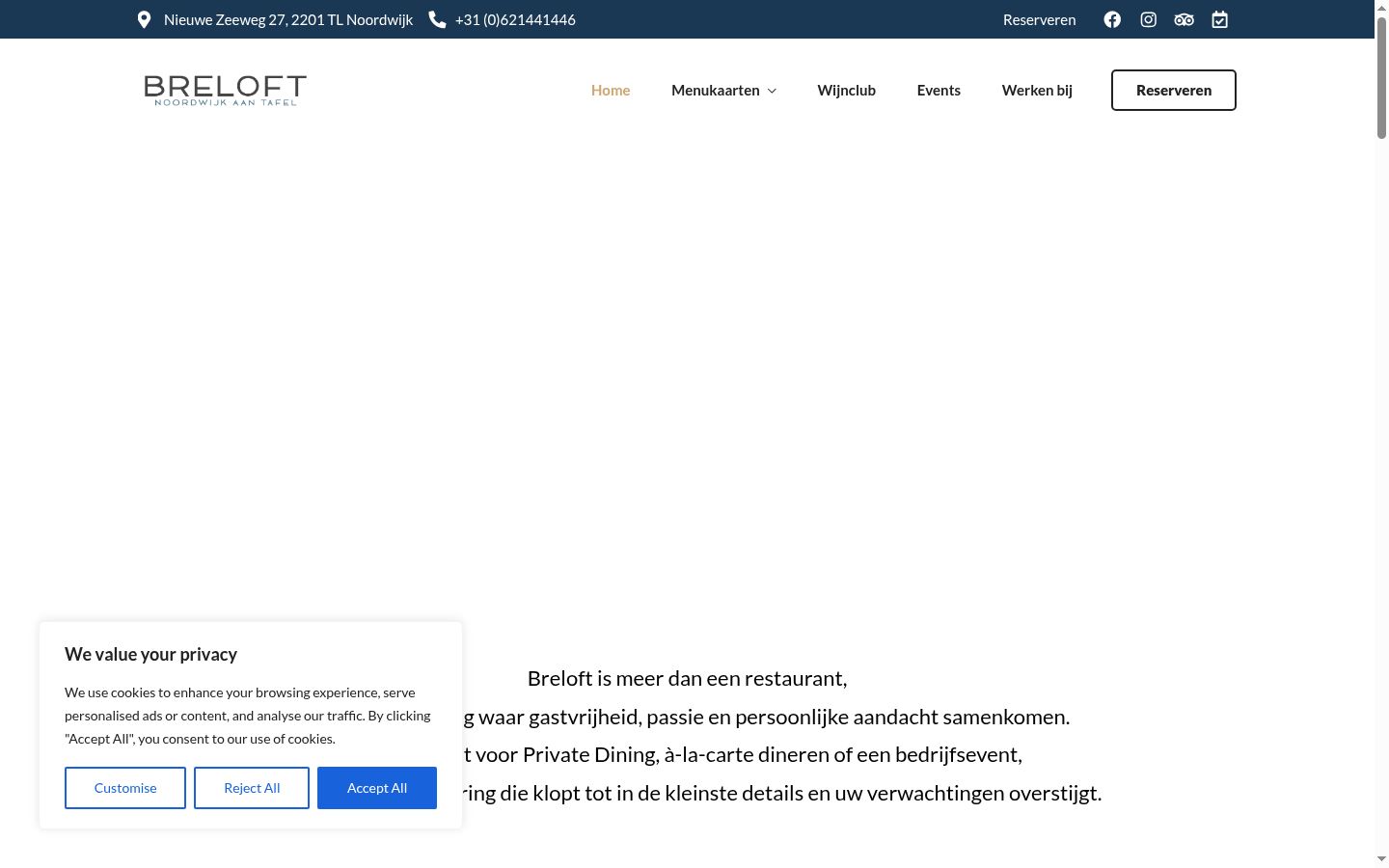 Screenshot des Einwilligungsbanners vor jeglicher Interaktion