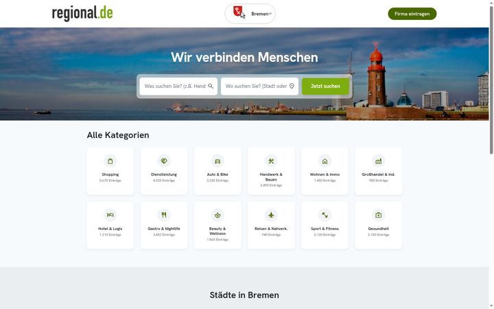 Screenshot of bremen-regional.de