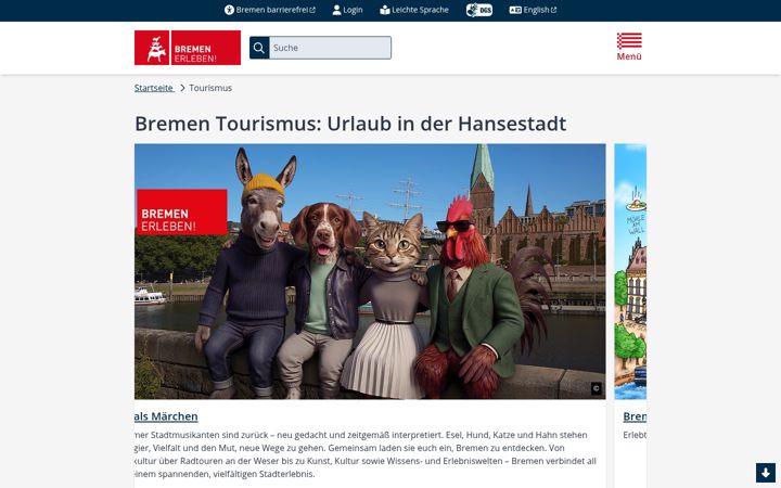 Screenshot of bremen-tourism.de