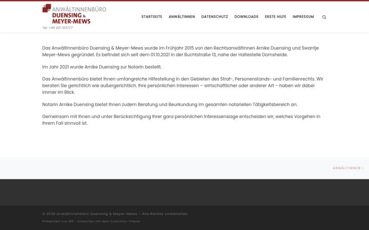 Screenshot of bremer-anwaeltinnen.de