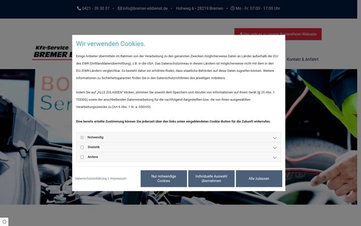 Screenshot of bremer-eildienst.de