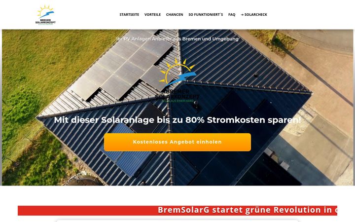 Screenshot of bremer-solarkonzept.de